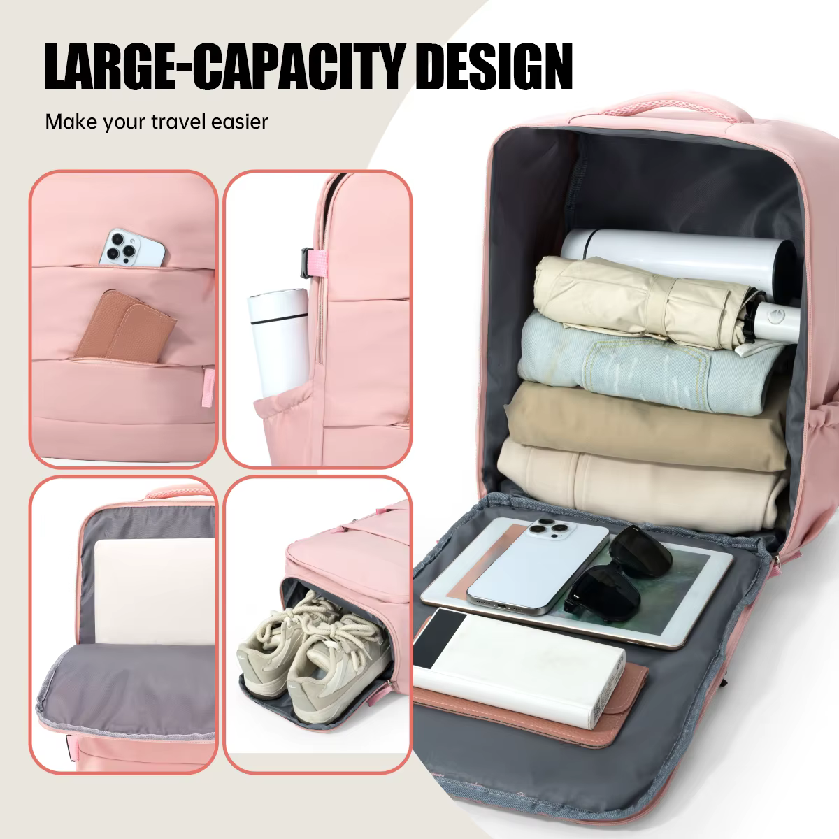 Sac de voyage rose pour femme