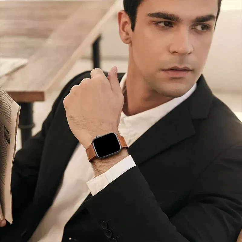 Bracelet Montre Cuir et Silicone