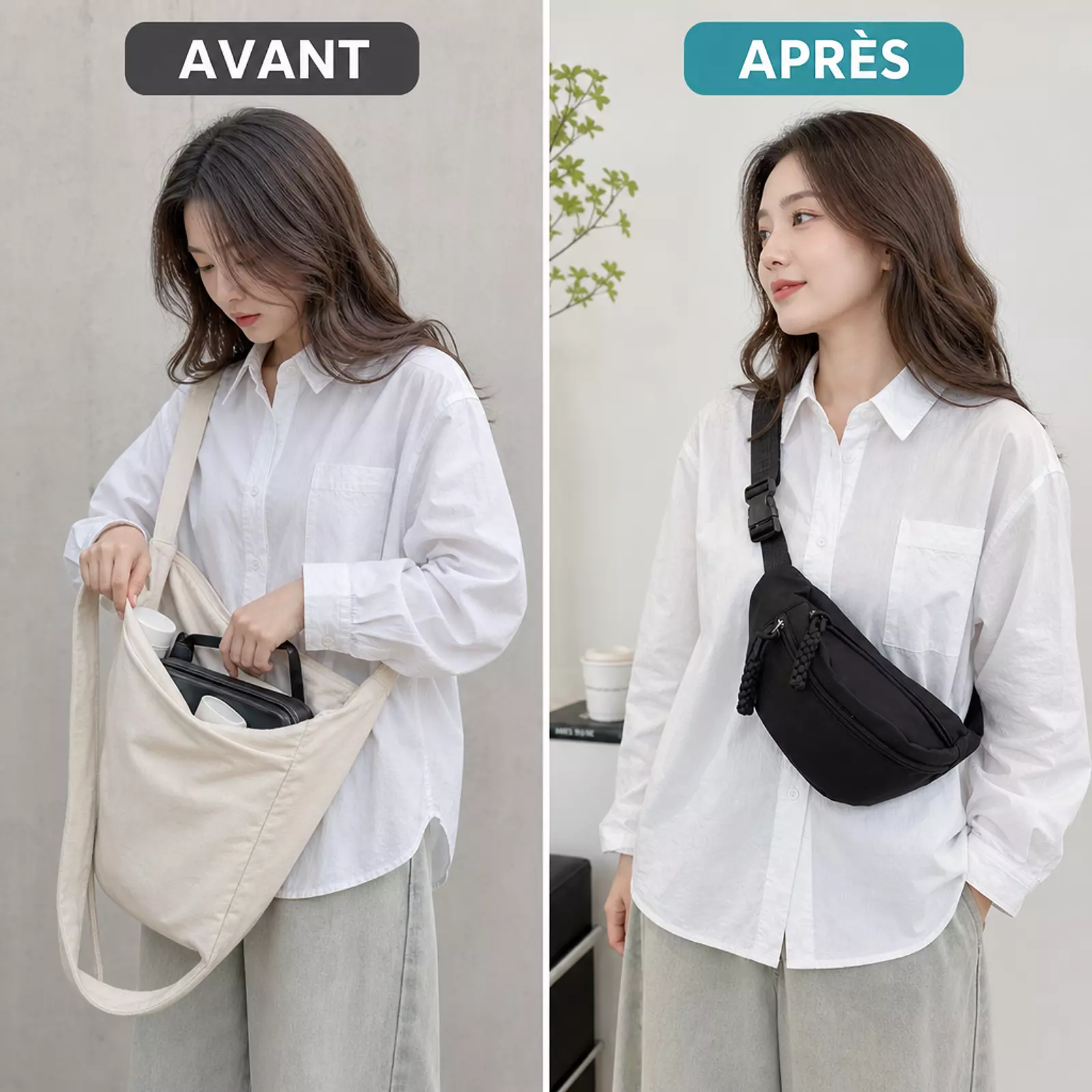 Chest Bags Banana Bag For Women Sling Crossbody Waist Pack Canvas Running Waist Bag Casual Fanny Packs Sport Half Moon Belt Bag