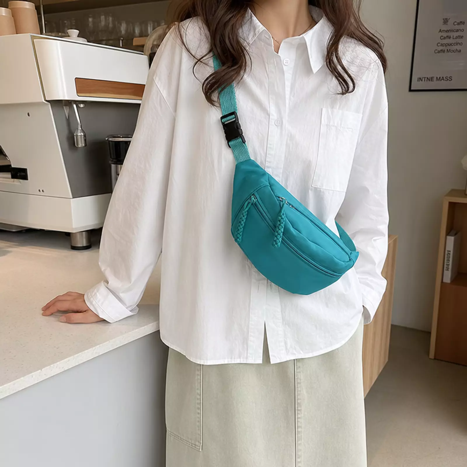 Chest Bags Banana Bag For Women Sling Crossbody Waist Pack Canvas Running Waist Bag Casual Fanny Packs Sport Half Moon Belt Bag