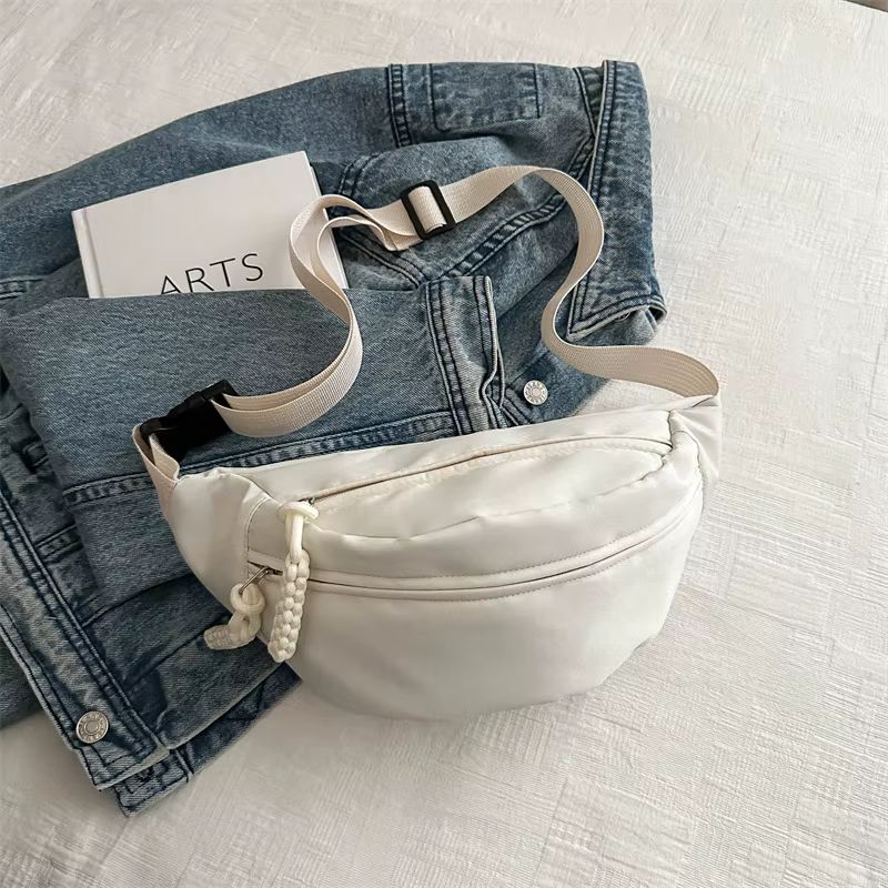 Chest Bags Banana Bag For Women Sling Crossbody Waist Pack Canvas Running Waist Bag Casual Fanny Packs Sport Half Moon Belt Bag