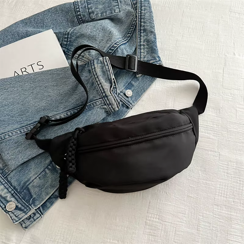 Chest Bags Banana Bag For Women Sling Crossbody Waist Pack Canvas Running Waist Bag Casual Fanny Packs Sport Half Moon Belt Bag