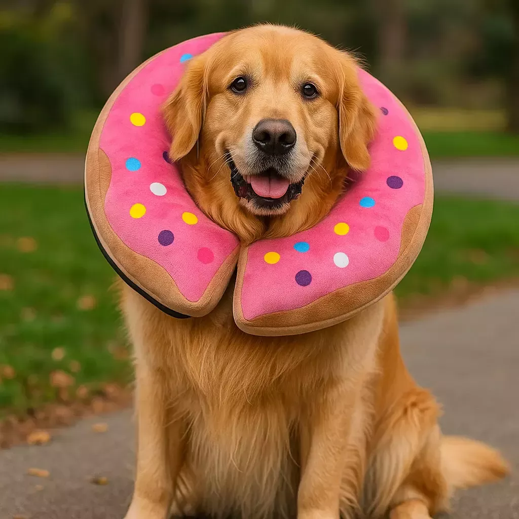 Collerette en mousse rose pour chien : Confort sans gonflage