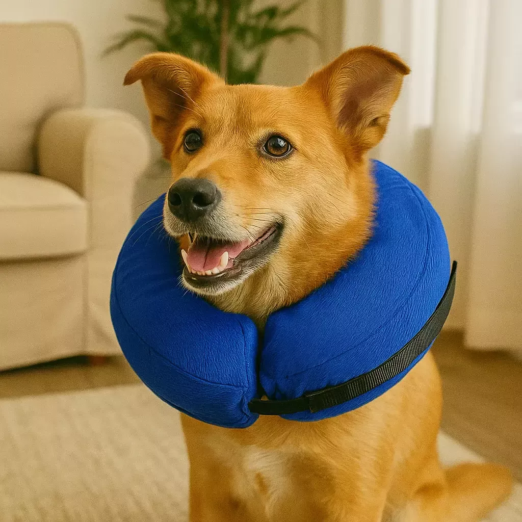 Collerette gonflable pour chien : Le coussin de convalescence